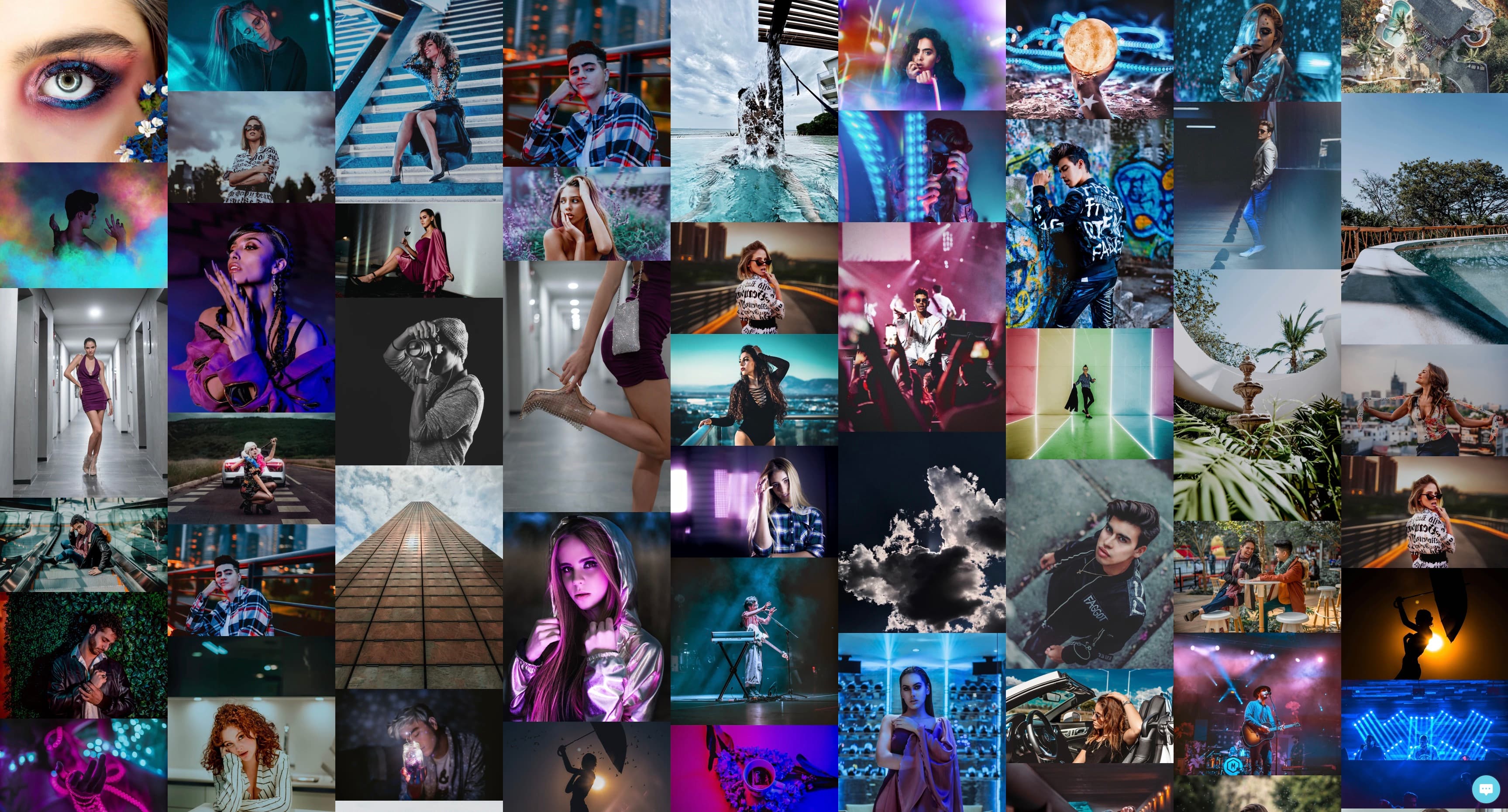 A collage of OFFICIALDAVALOS portraits, performances and visual stories